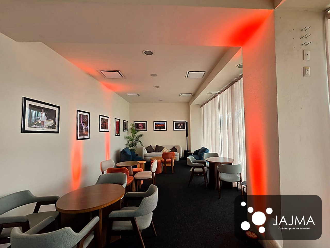 Iluminación JAJMA en el lounge del Heineken Garden, Estadio GNP Seguros